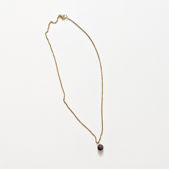 Amethyst February Birthstone Gold-Plated Necklace - Picture 3 of 7